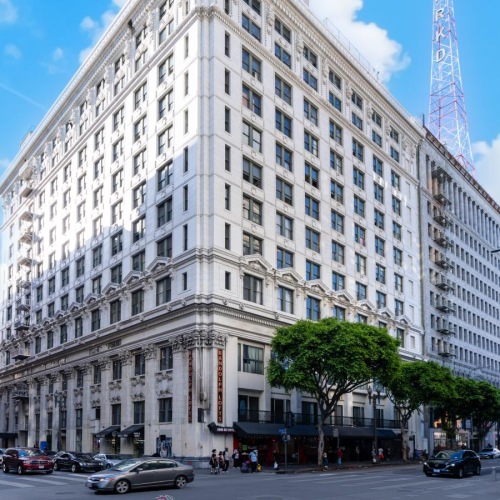 a large building with a tower