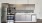 a kitchen with gray cabinets