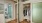 a bathroom and a closet with a glass door
