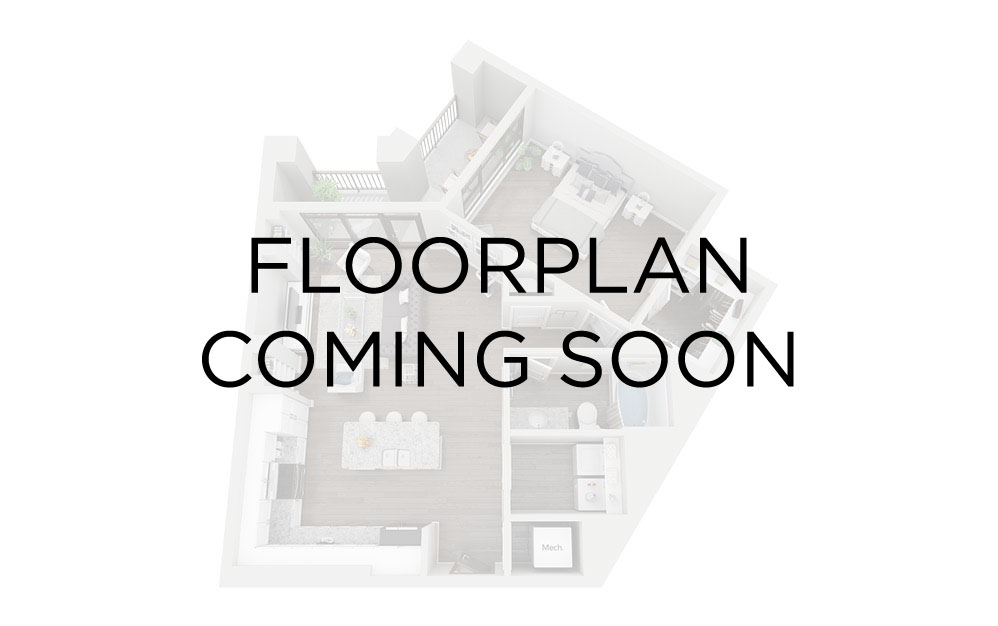 2 Bedroom 2.5 Bath - 2 bedroom floorplan layout with 2.5 bathrooms and 1050 square feet
